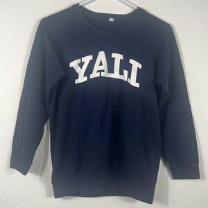 🔥 Vintage YALI Lightweight Crewneck Sweatshirt - Navy Blue - Women Sz S - EUC